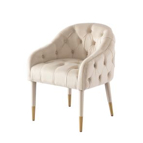 Sophia Dining Chair - Chalk - Brass caps