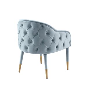 Sophia Chaise de salle à manger, extrémités laiton  - Bleu poudre