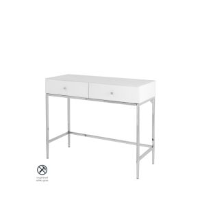 Stiletto White Glass and Chrome Console Table
