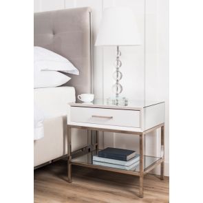 Trio White Bedside Table