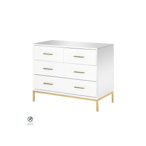 Trio White and Champagne Gold Chest of Drawers