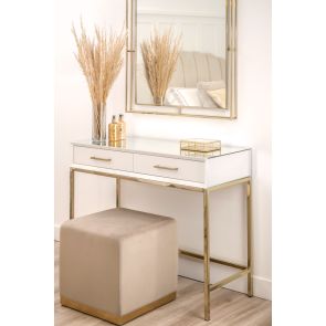 Trio Console, piétement or champagne - Blanc