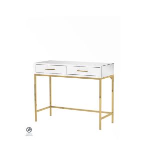 Trio White and Champagne Gold Console Table