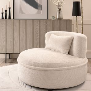 Tubio Lounge Chair Ivory Chenille 