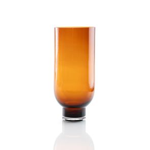 Large Amber Glass Vase