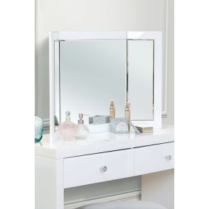 (ID:36670) Colleta White Triple Folding Mirror  