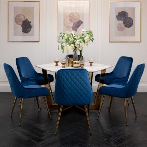Watson Sedia da pranzo - Blu inchiostro - gambe in ottone
