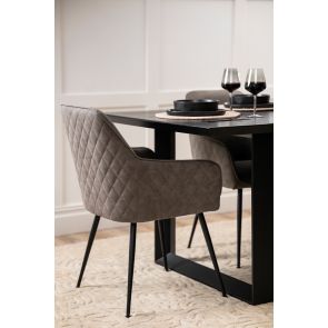 Watson Carver Chair - Grey - Faux Leather