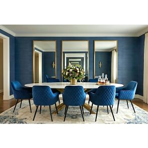 Watson Carver Chair Ink Blue with Black Legs