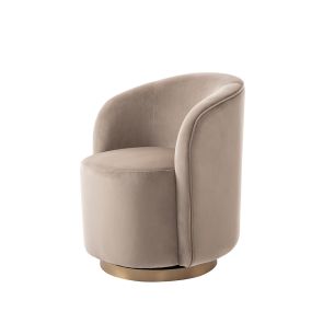 West End Esszimmerstuhl – Drehbar – Taupe – Basis Messing