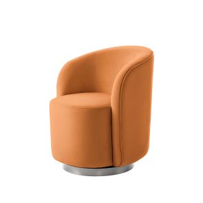 West End Silla Giratoria de comedor - Calabaza - Base Plata