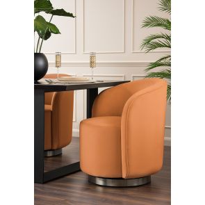 West End Silla Giratoria de comedor - Calabaza - Base Plata