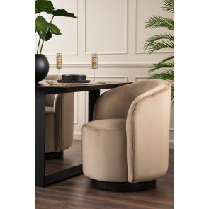 West End Silla Giratoria de comedor - Topo - Base Negra