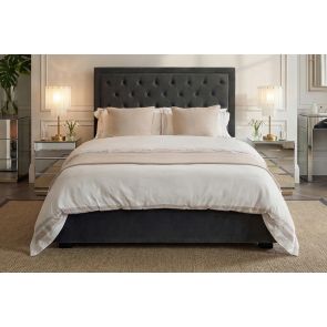 Zeno Upholstered Bed Grey-Blue