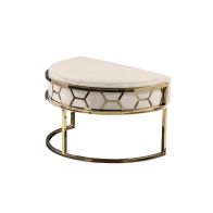 Alveare Sgabello poggiapiedi - Gesso - Ottone