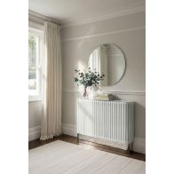 Anastasia White Glass Radiator Cover- Silver