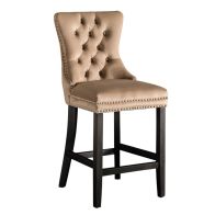 Antoinette Tabouret de bar, piétement noir - Taupe