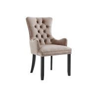 Antoinette Chaise Carver, piétement noir - Taupe