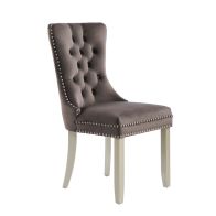 Antoinette Chaise de salle à manger, piétement étain - Vison