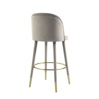 Bellucci Sgabello da banco - Grigio tortora - Ottone