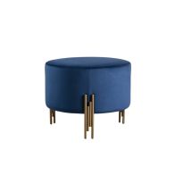 Rubell Grand tabouret, piétement laiton -Bleu marine