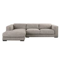Dolce Ecksofa Linksseitig - Leinen Dunkles Taupe