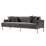Duke Three Seat Sofa - Carbon - Brass base
