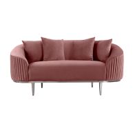 Ella 2-sitssoffa - Blush Pink - Polerad Bas i Krom