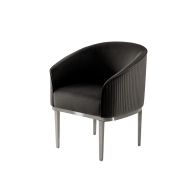 Ella Dining Chair - Black - Silver Base
