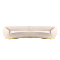 Equinox 6-Sitzer Sofa - Kreideweiß - Basis Messing
