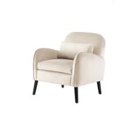 Eva Fauteuil, piétement en frêne noir - Craie