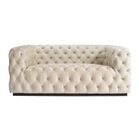 Frankfurt 2-Sitzer Sofa - Kreide - Schwarze Basis