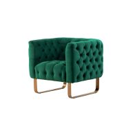 Grosvenor Fauteuil, piétement laiton brossé - Vert bouteille