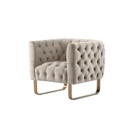 Grosvenor Fauteuil, piétement laiton brossé - Taupe