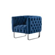 Grosvenor Poltrona - Blu marina - Argento spazzolato