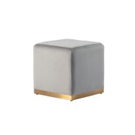 Harper Tabouret, base laiton - Gris colombe