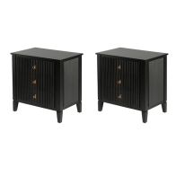 Heidi Set 2 tables de chevet -Laiton/Argent -Noir