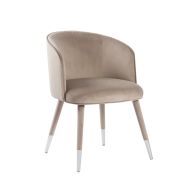 Bellucci Matstol - Taupe - Detaljer i Silver 