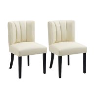Hatfield Set di 2 Sedie da pranzo - Pelle Crema PU