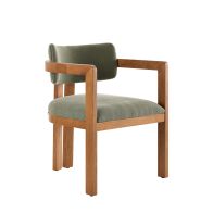 Jolie Eetkamerstoel Saliegroen - Kastanje Frame
