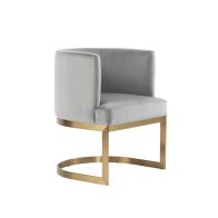 Lasco - Silla de comedor - Gris paloma - Base de latón cepillado
