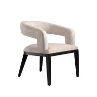 Madison Chaise de salle à manger, cadre noir – Taupe clair 