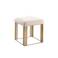 Manhattan Hocker – Kreideweiß – Messing