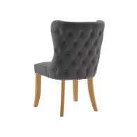 Margonia Chaise de salle à manger, piétement bois naturel - Gris fumé