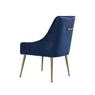 Mason Chaise de salle à manger, piétement or brossé - Bleu marine