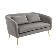 Roanna 2-Sitzer Sofa - Taubengrau - Silber/Messing Beine