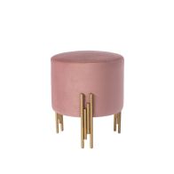 Rubell - Taburete - Rubor Rosa - Base de latón