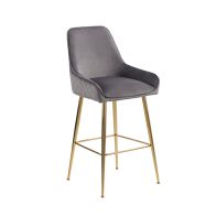 Watson Bar Stool - Storm Grey - Brass	