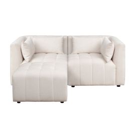 Essen Two Seat Corner Sofa Cream Chenille