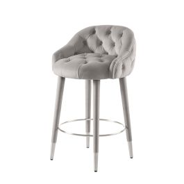 Sophia Counter Stool Grey Silver Caps